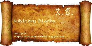 Kubiczky Bianka névjegykártya